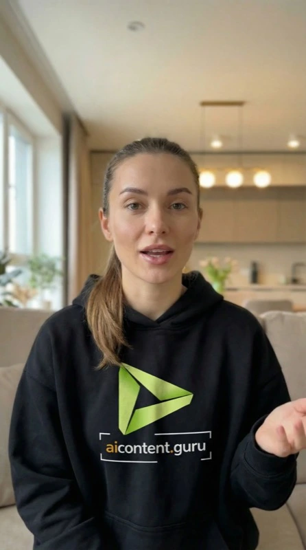 AI Reels — kobieta mówi do kamery